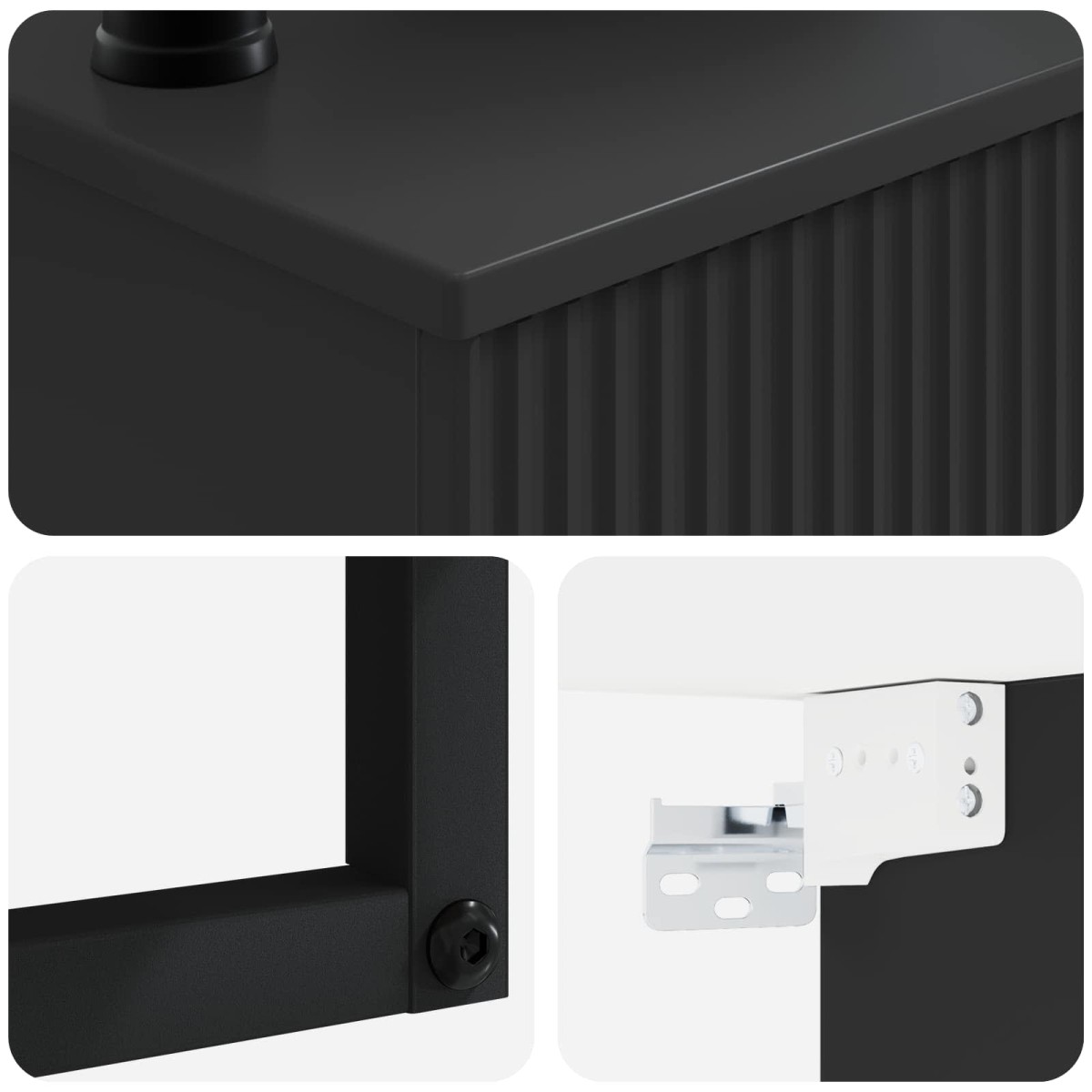 vidaXL Νιπτήρας Τοίχου Μαύρο 40 x 35 x 39 εκ. Επεξεργασμένο Ξύλο