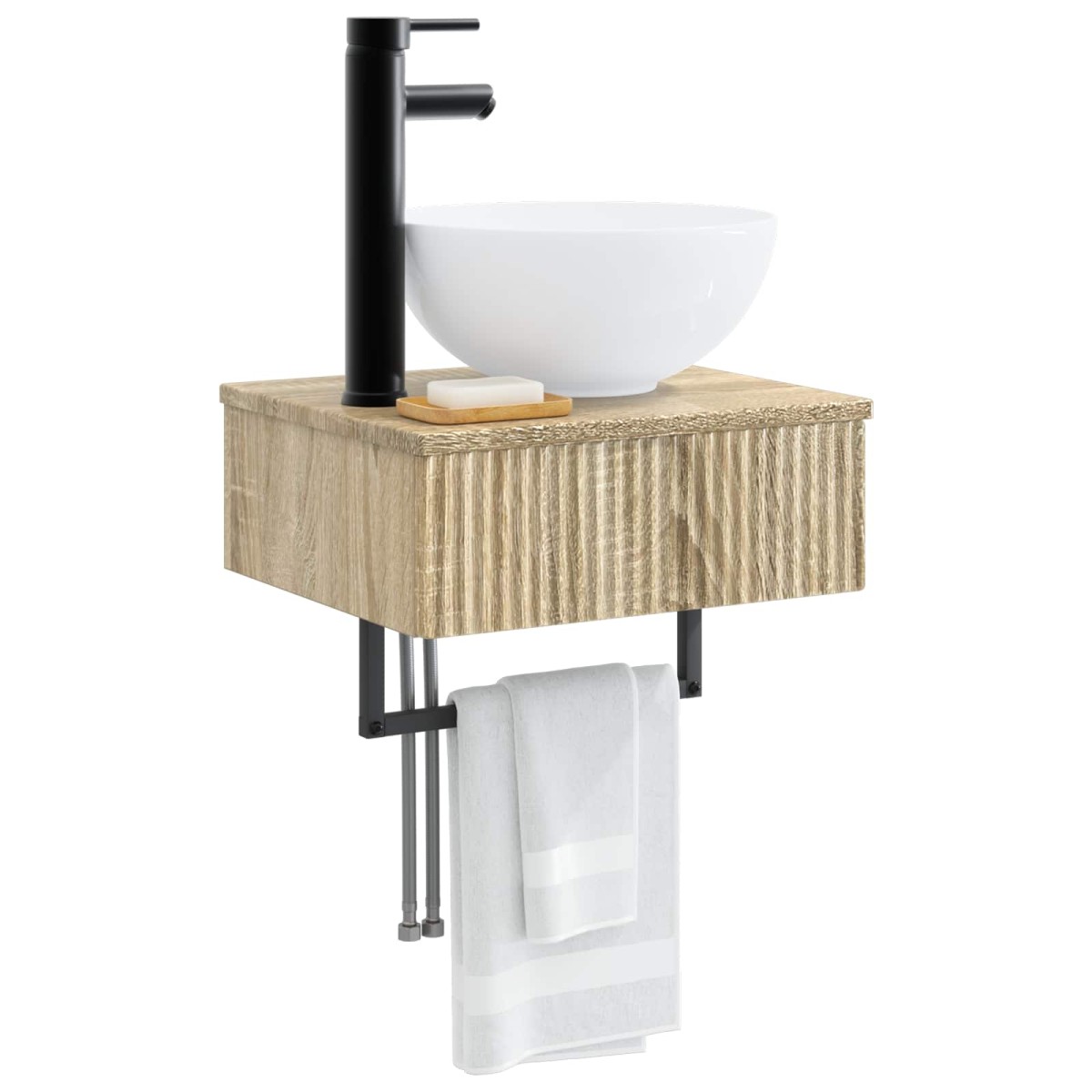 vidaXL Νιπτήρας Τοίχου Sonoma Δρυς 40 x 35 x 39 εκ. Επεξεργασμένο Ξύλο