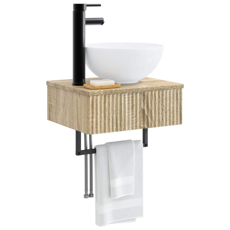vidaXL Νιπτήρας Τοίχου Sonoma Δρυς 40 x 35 x 39 εκ. Επεξεργασμένο Ξύλο