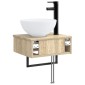 vidaXL Νιπτήρας Τοίχου Sonoma Δρυς 40 x 35 x 39 εκ. Επεξεργασμένο Ξύλο