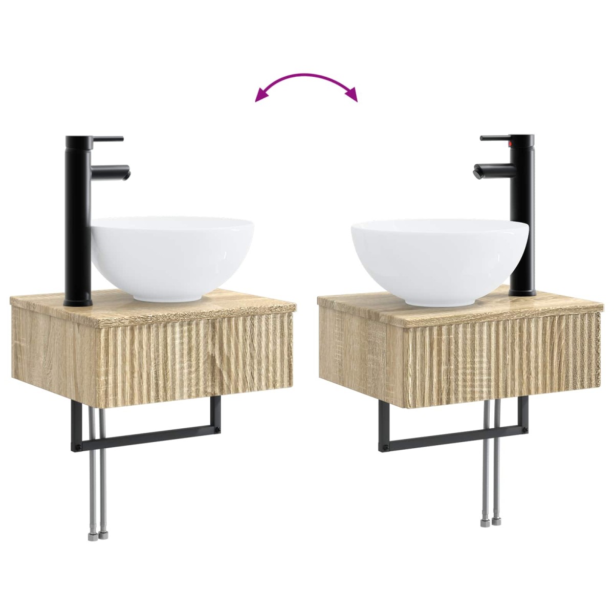 vidaXL Νιπτήρας Τοίχου Sonoma Δρυς 40 x 35 x 39 εκ. Επεξεργασμένο Ξύλο