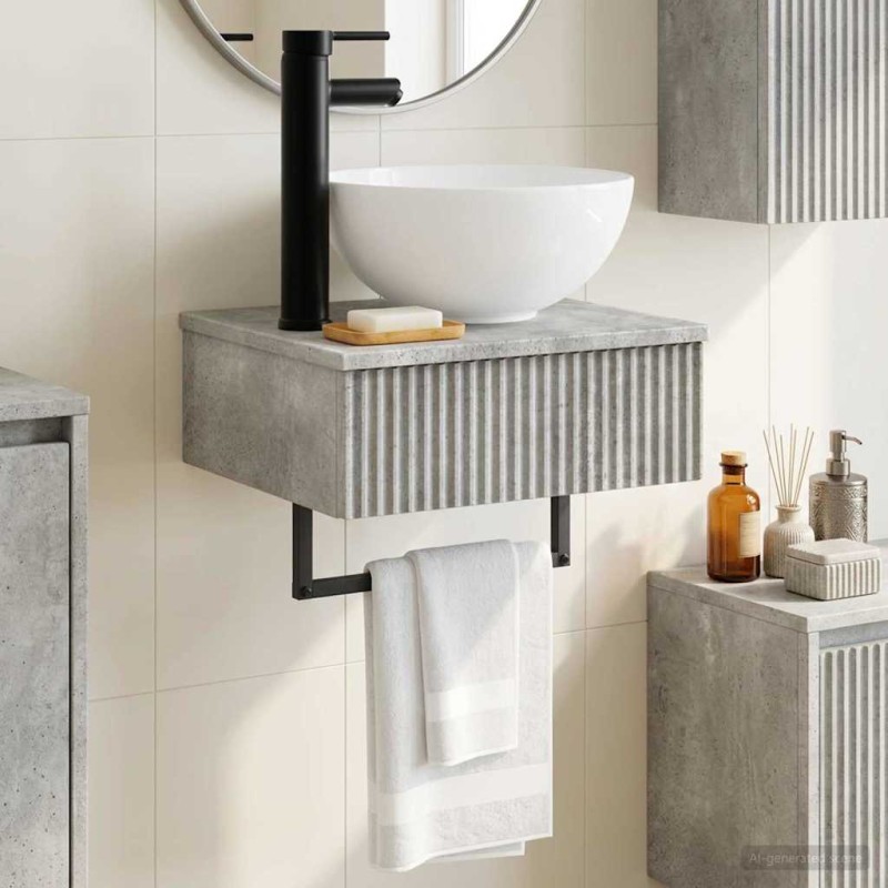 vidaXL Νιπτήρας Τοίχου Γκρι Σκυροδέματος 40 x 35 x 39 εκ.