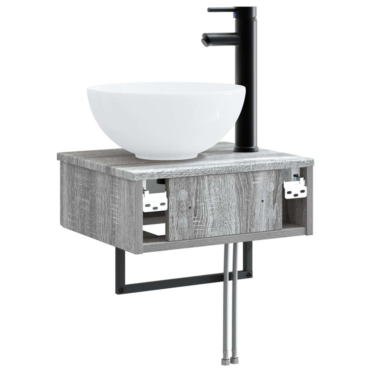 vidaXL Νιπτήρας Τοίχου Γκρι Sonoma 40 x 35 x 39 εκ. Επεξεργασμένο Ξύλο