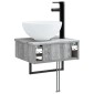 vidaXL Νιπτήρας Τοίχου Γκρι Sonoma 40 x 35 x 39 εκ. Επεξεργασμένο Ξύλο