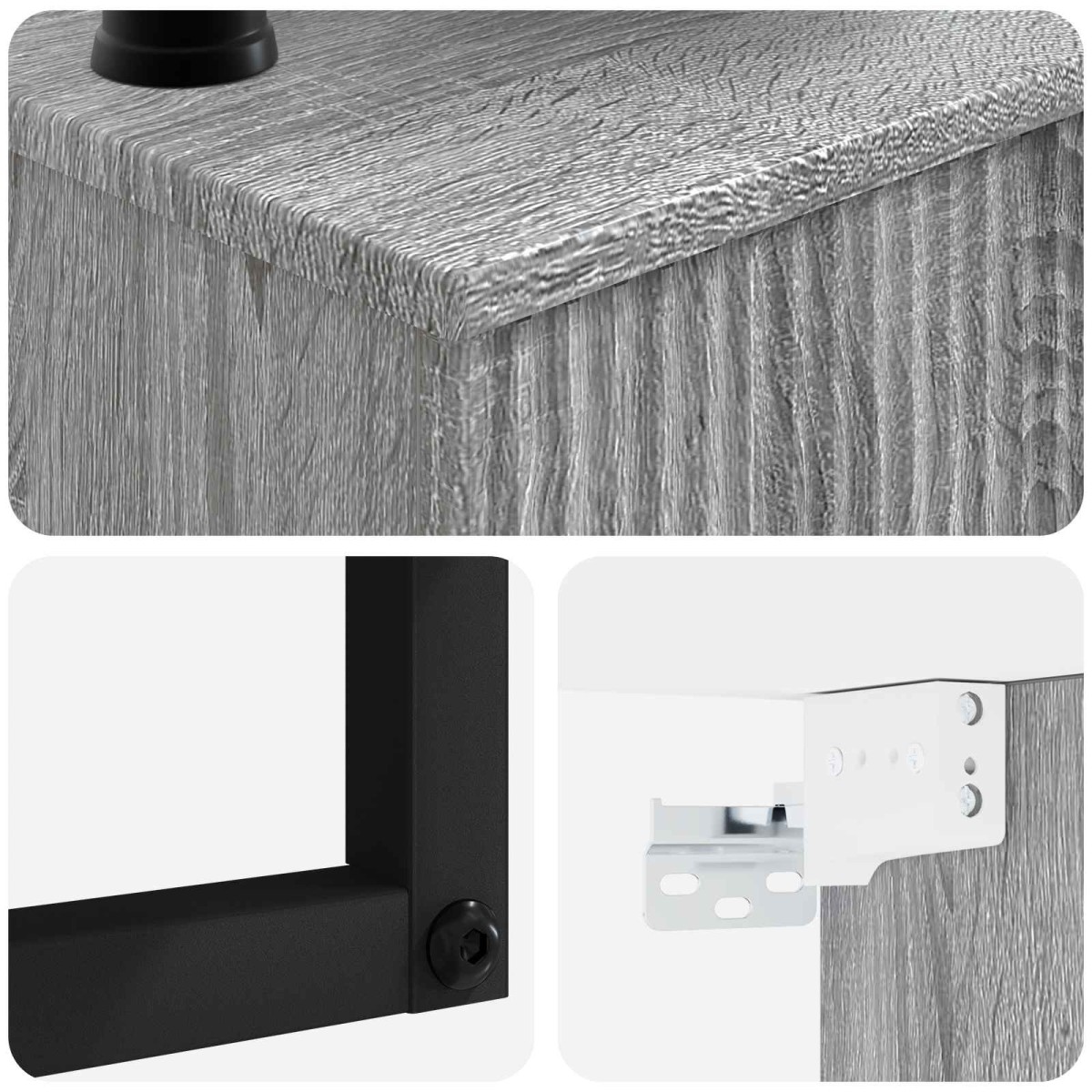 vidaXL Νιπτήρας Τοίχου Γκρι Sonoma 40 x 35 x 39 εκ. Επεξεργασμένο Ξύλο