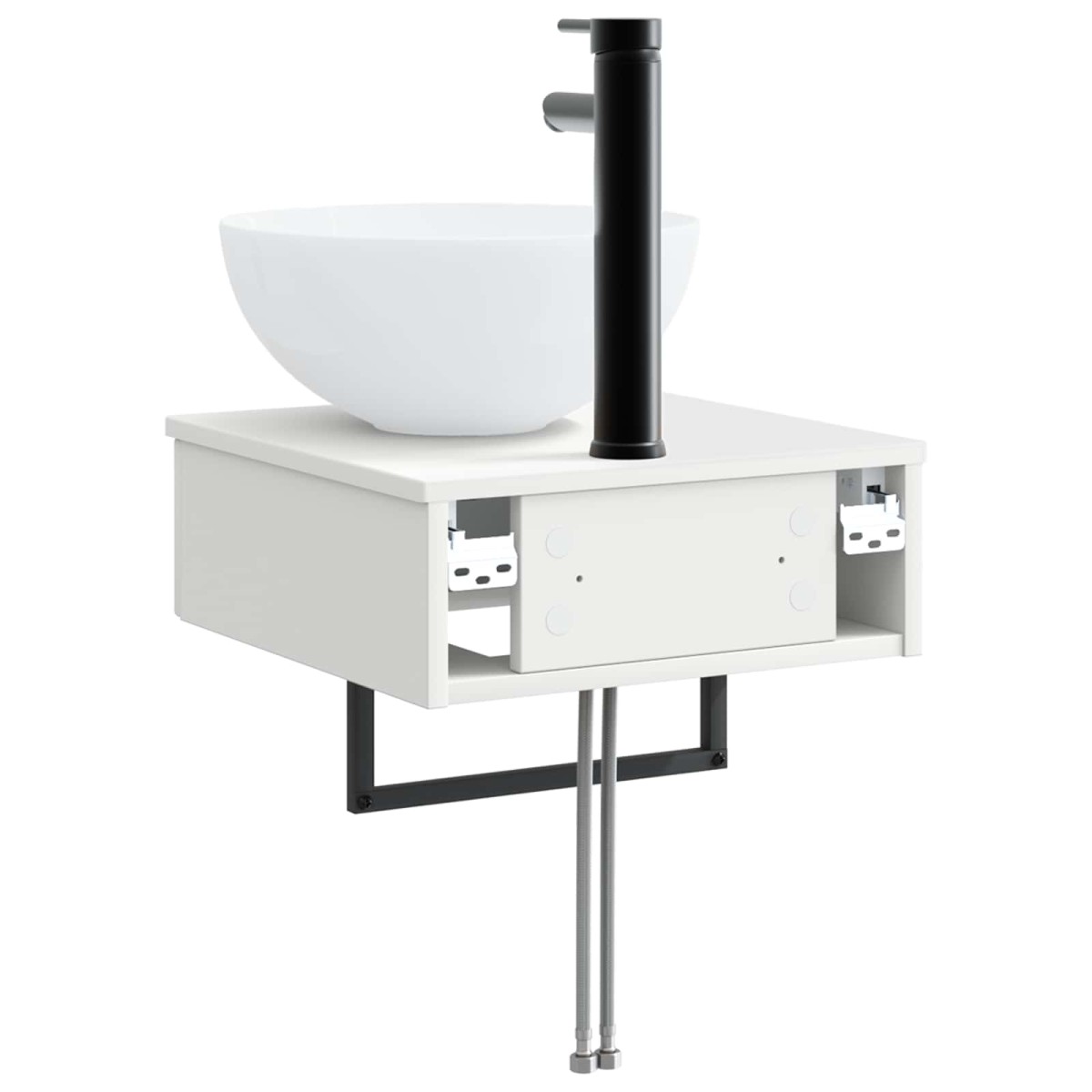 vidaXL Νιπτήρας Τοίχου Λευκό 40 x 41 x 40,5 εκ Επεξεργασμένο Ξύλο