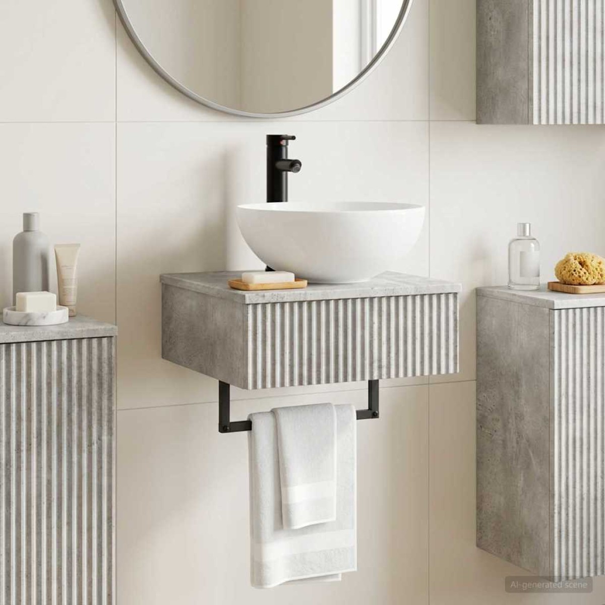 vidaXL Νιπτήρας Τοίχου Γκρι Σκυροδέματος 40 x 41 x 40,5 εκ