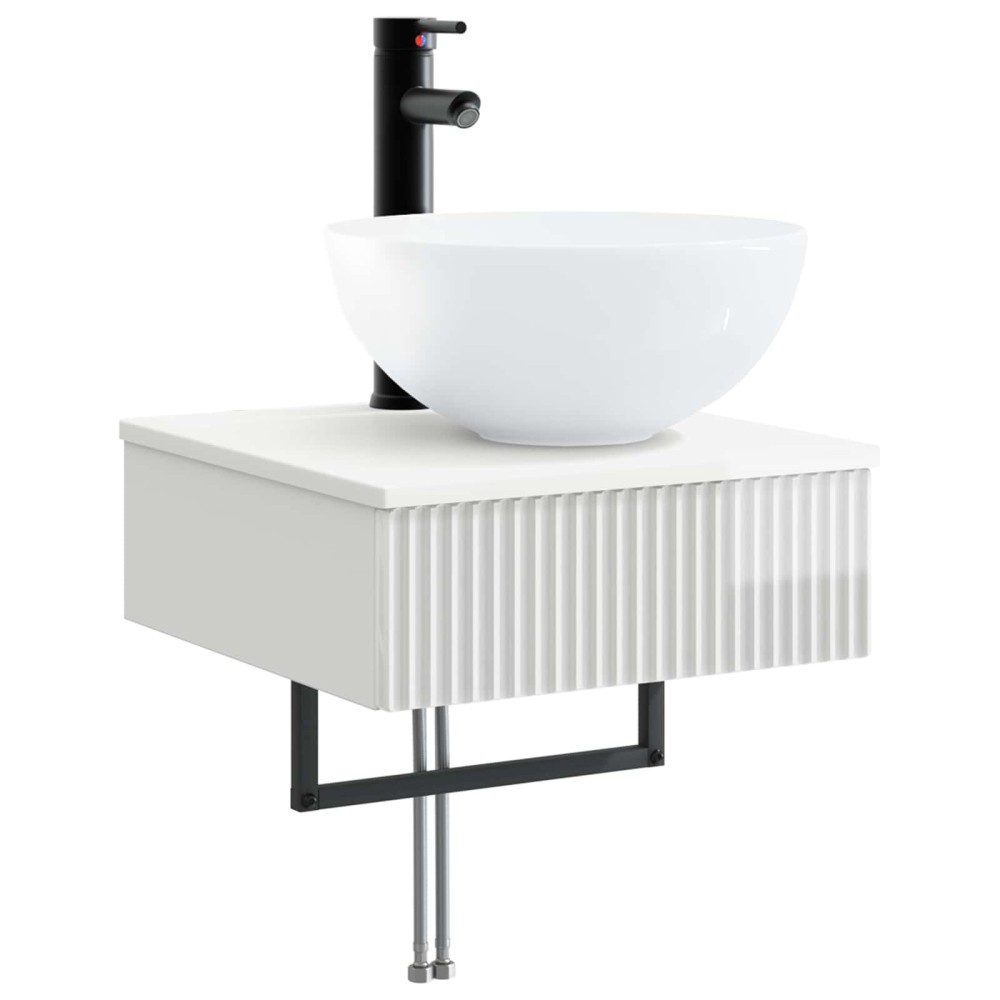 vidaXL Νιπτήρας Τοίχου Γυαλιστερό Λευκό 40 x 41 x 40,5 εκ