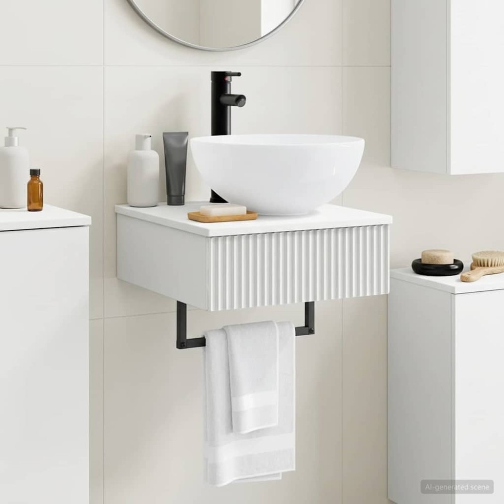vidaXL Νιπτήρας Τοίχου Γυαλιστερό Λευκό 40 x 41 x 40,5 εκ