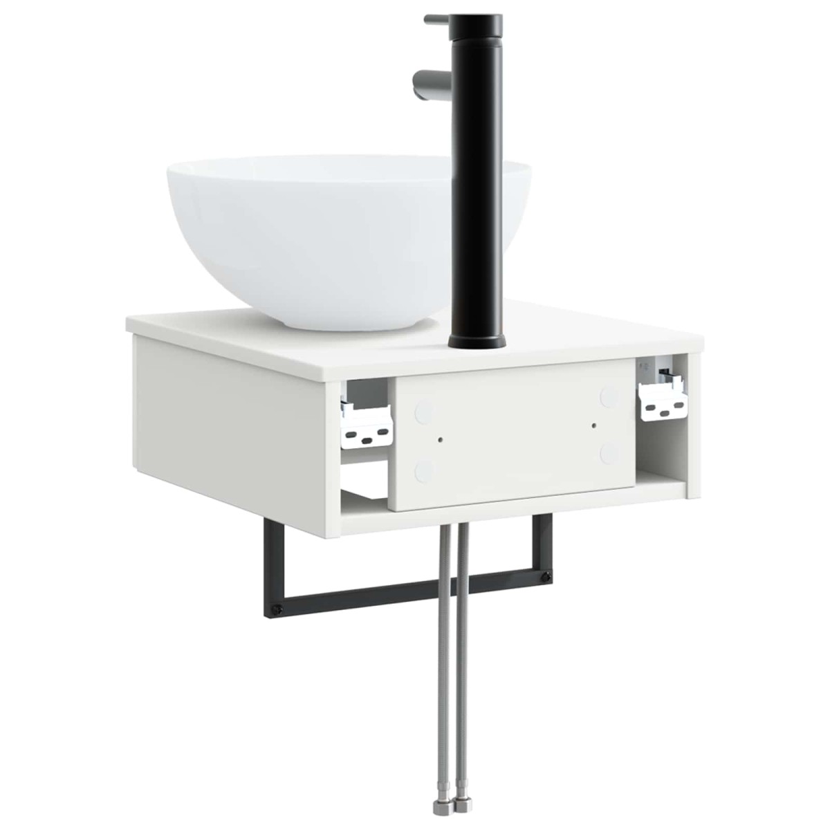 vidaXL Νιπτήρας Τοίχου Γυαλιστερό Λευκό 40 x 41 x 40,5 εκ