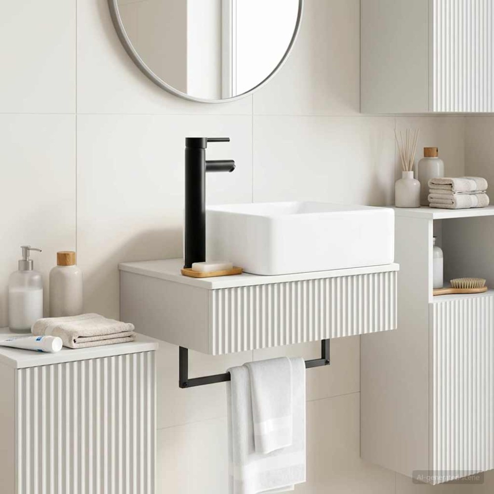 vidaXL Νιπτήρας Τοίχου Λευκό 50 x 41 x 39 εκ. Επεξεργασμένο Ξύλο