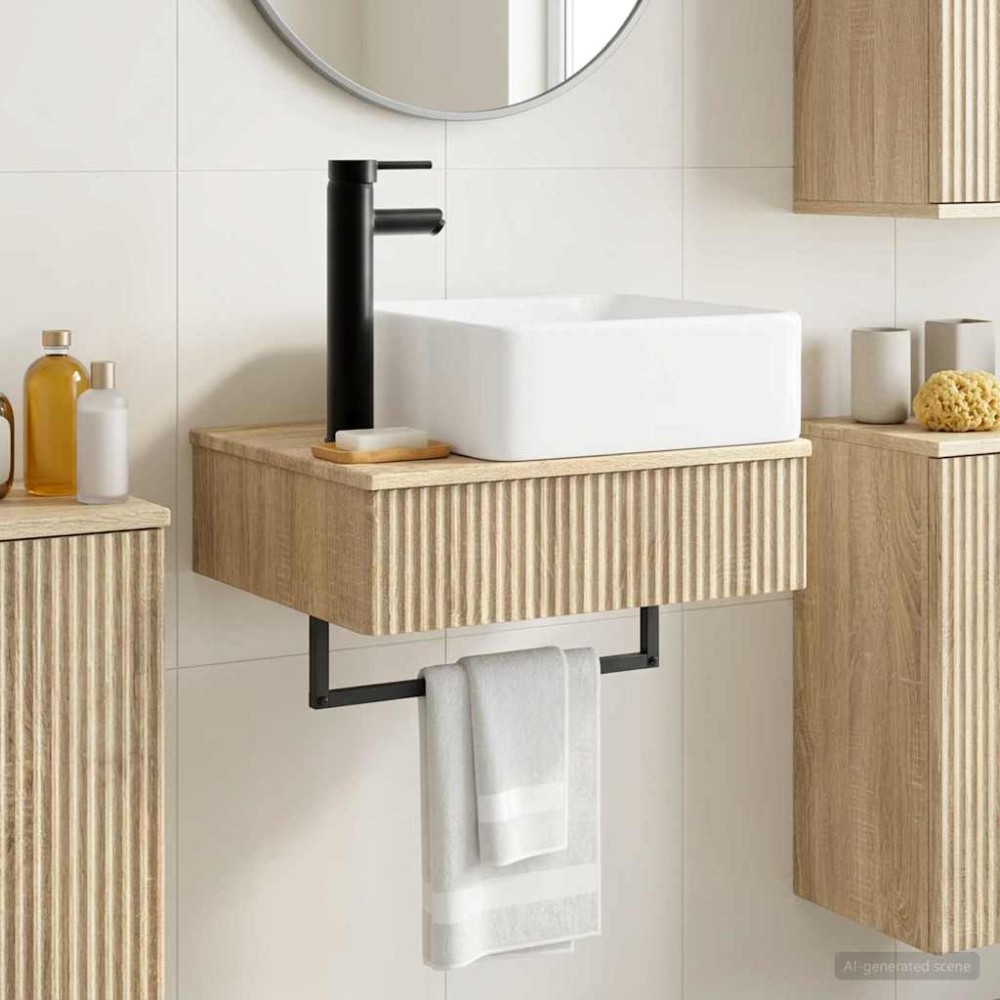 vidaXL Νιπτήρας Τοίχου Sonoma Δρυς 50 x 41 x 39 εκ. Επεξεργασμένο Ξύλο