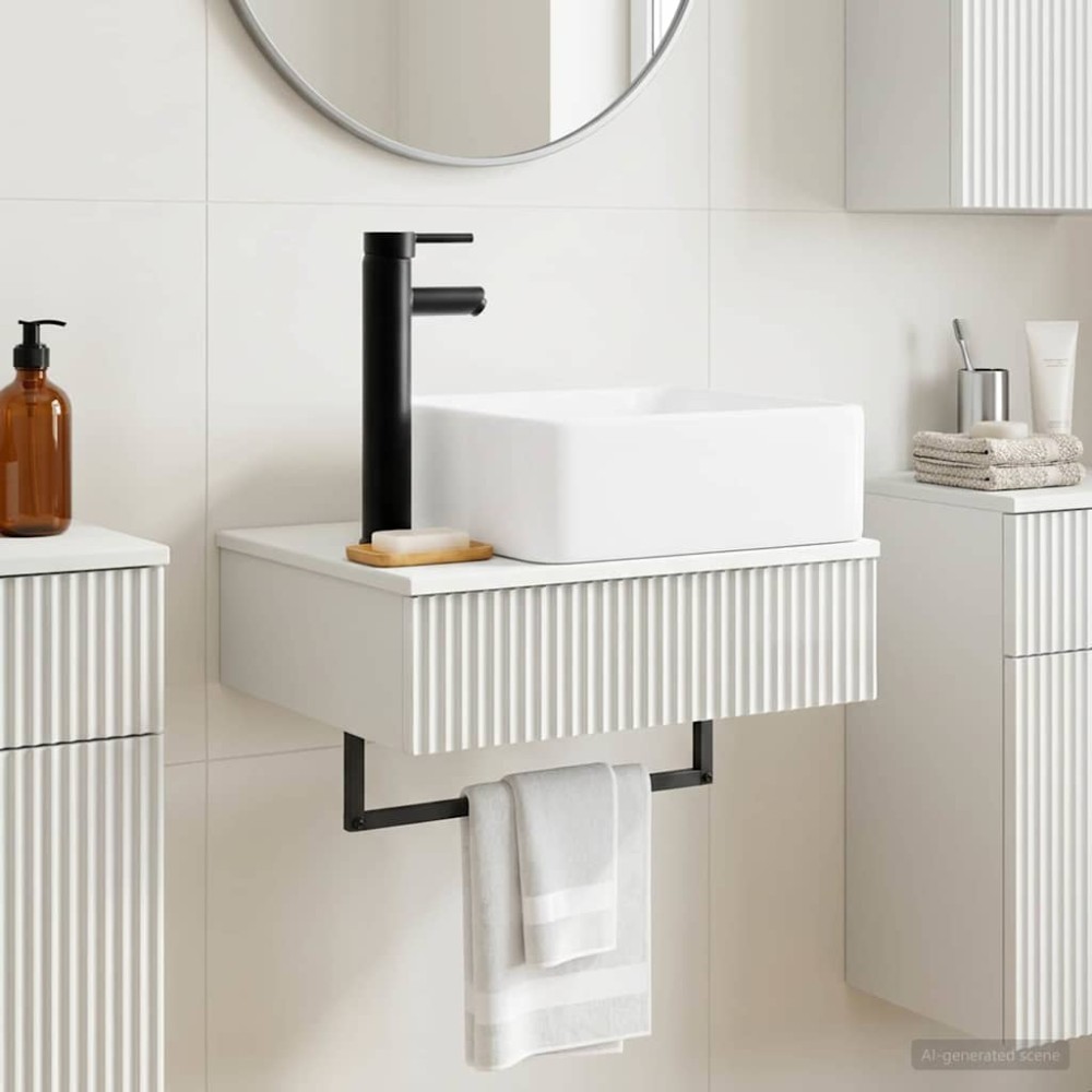 vidaXL Νιπτήρας Τοίχου Γυαλιστερό Λευκό 50 x 41 x 39 εκ.