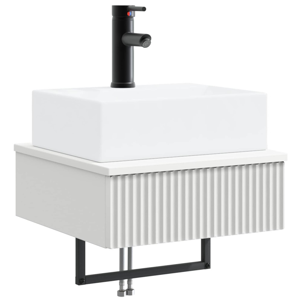 vidaXL Νιπτήρας Τοίχου Λευκό 40 x 41 x 39 εκ. Επεξεργασμένο Ξύλο