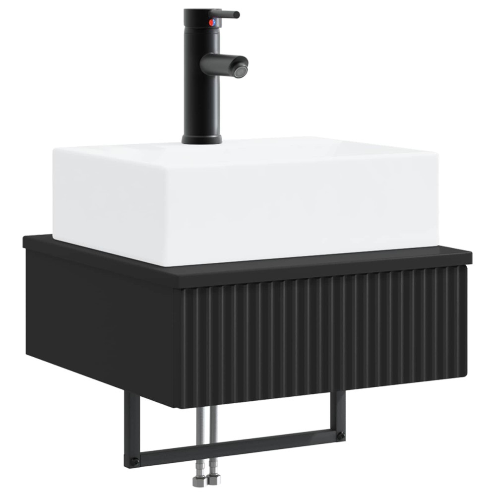 vidaXL Νιπτήρας Τοίχου Μαύρο 40 x 41 x 39 εκ. Επεξεργασμένο Ξύλο