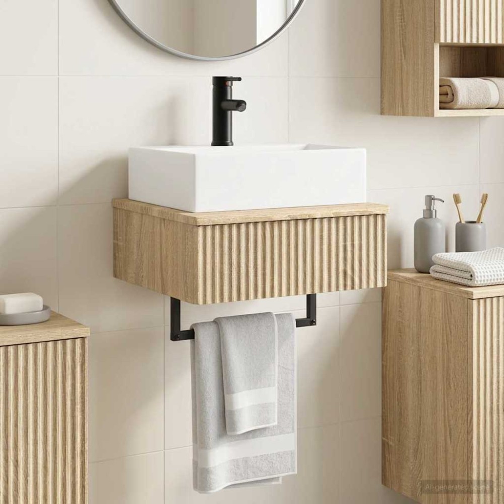 vidaXL Νιπτήρας Τοίχου Sonoma Δρυς 40 x 41 x 39 εκ. Επεξεργασμένο Ξύλο
