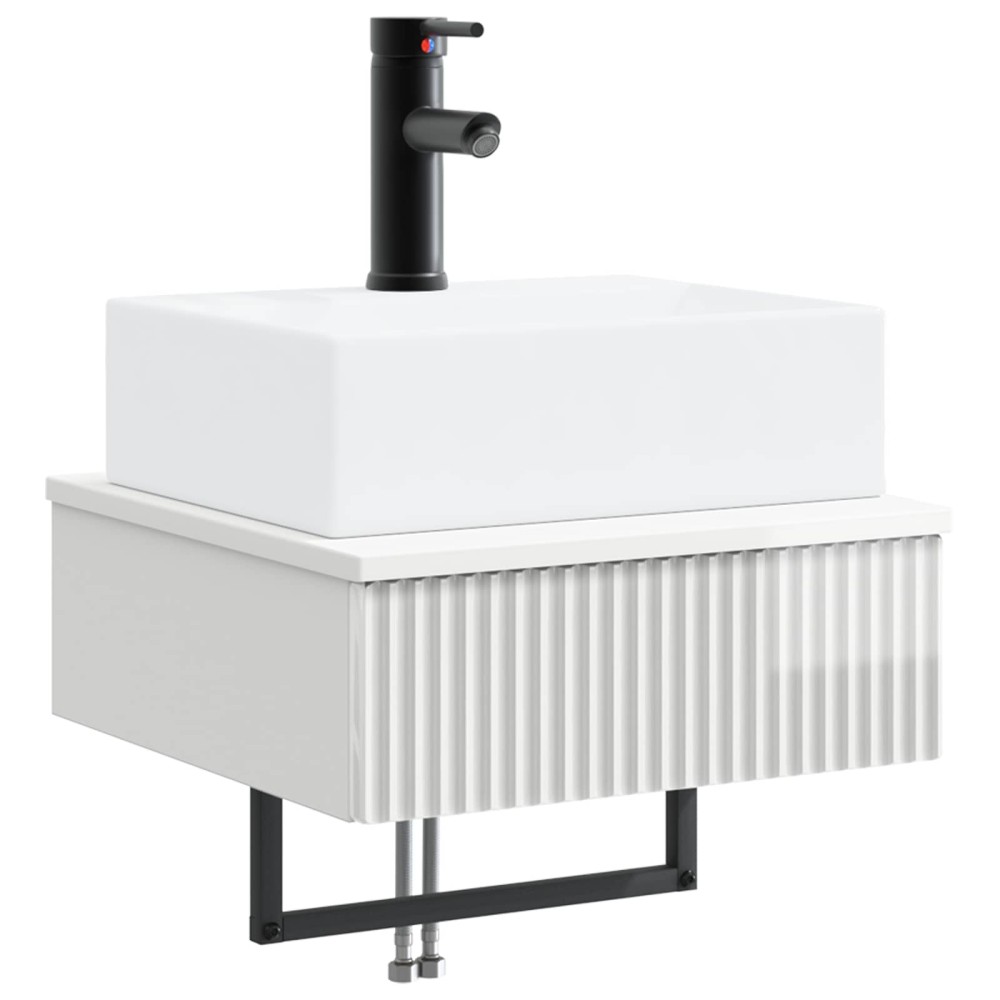 vidaXL Νιπτήρας Τοίχου Γυαλιστερό Λευκό 40 x 41 x 39 εκ.