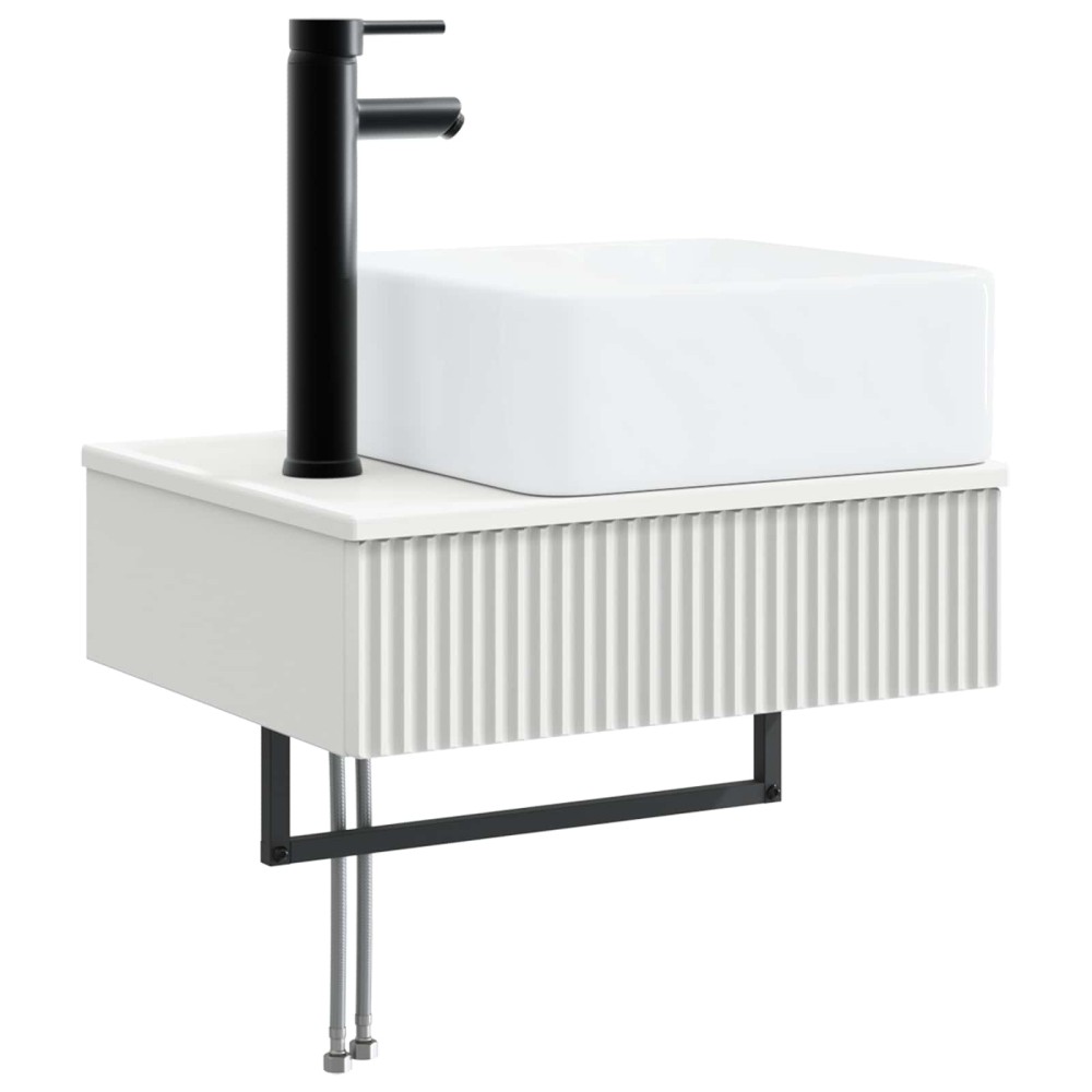 vidaXL Νιπτήρας Τοίχου Λευκό 53 x 35 x 39 εκ Επεξεργασμένο Ξύλο