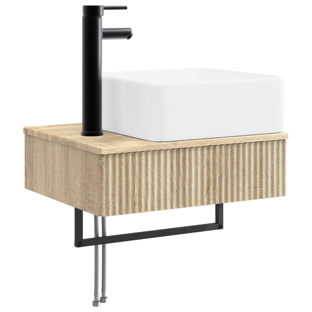 vidaXL Νιπτήρας Τοίχου Sonoma Δρυς 53 x 35 x 39 εκ Επεξεργασμένο Ξύλο