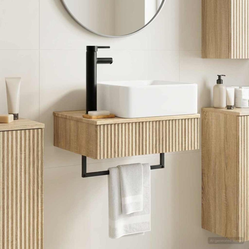 vidaXL Νιπτήρας Τοίχου Sonoma Δρυς 53 x 35 x 39 εκ Επεξεργασμένο Ξύλο
