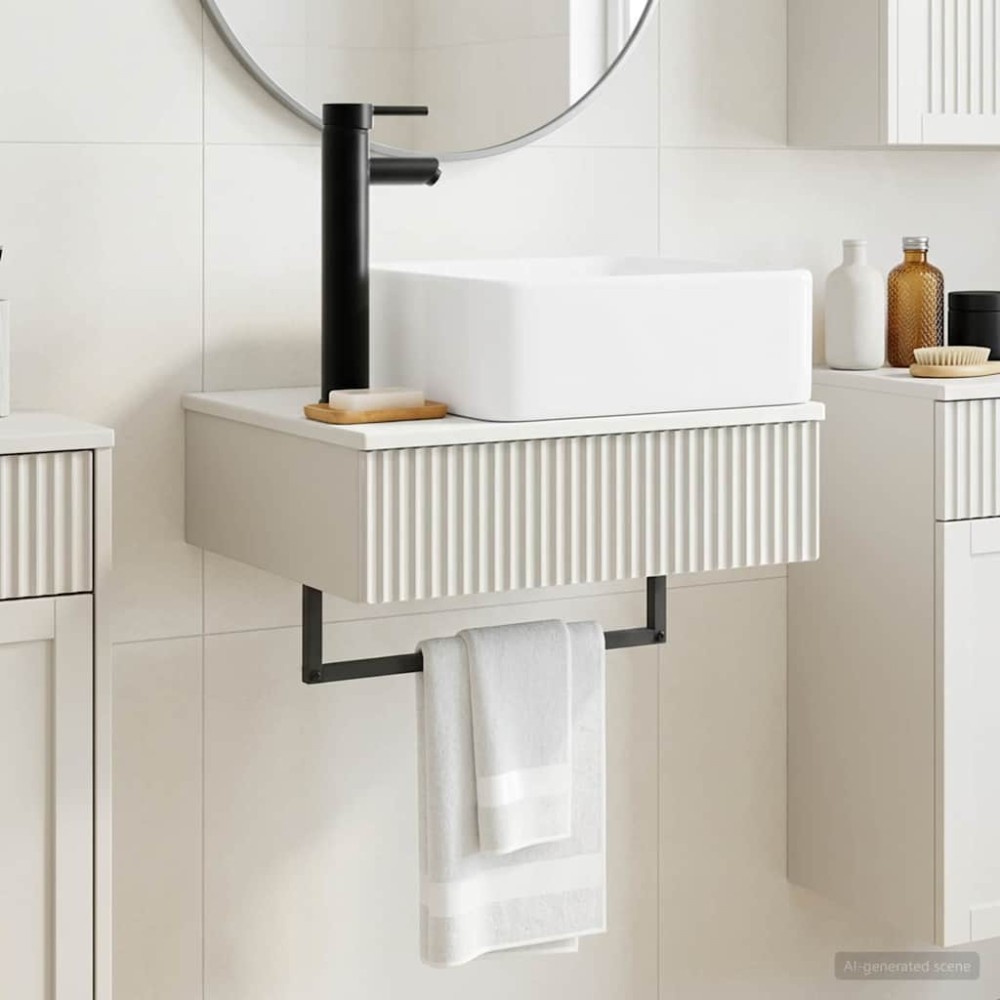 vidaXL Νιπτήρας Τοίχου Γυαλιστερό Λευκό 53 x 35 x 39 εκ