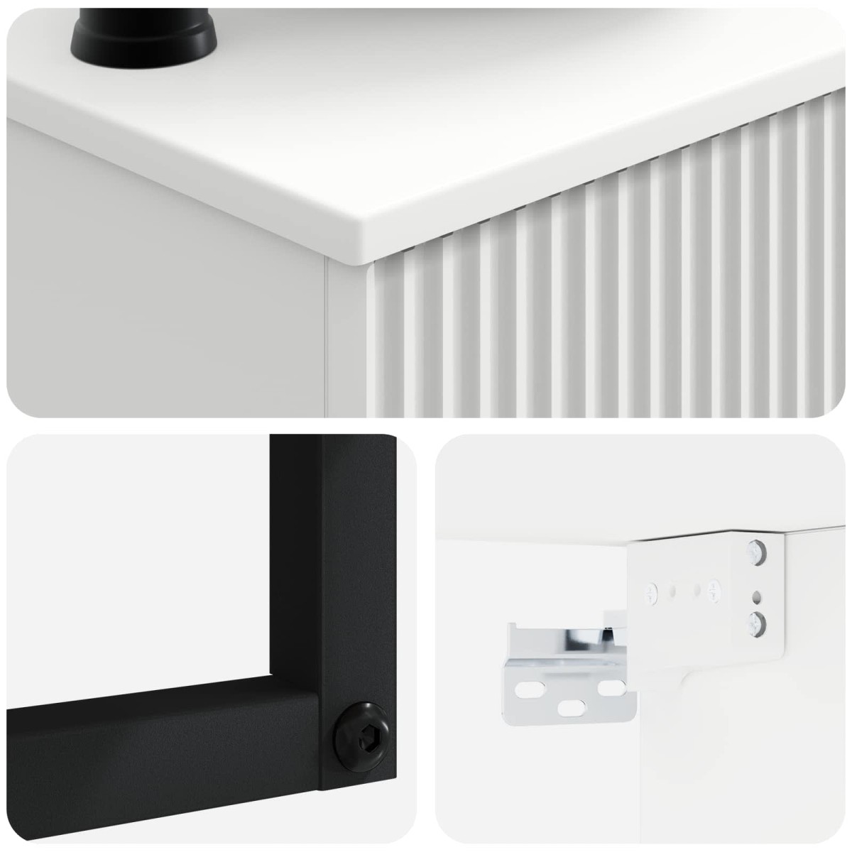 vidaXL Νιπτήρας Τοίχου Γυαλιστερό Λευκό 53 x 35 x 39 εκ