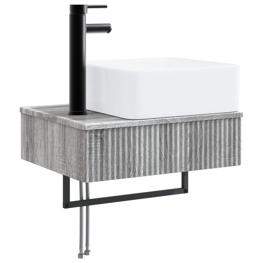 vidaXL Νιπτήρας Τοίχου Γκρι Sonoma 53 x 35 x 39 εκ Επεξεργασμένο Ξύλο