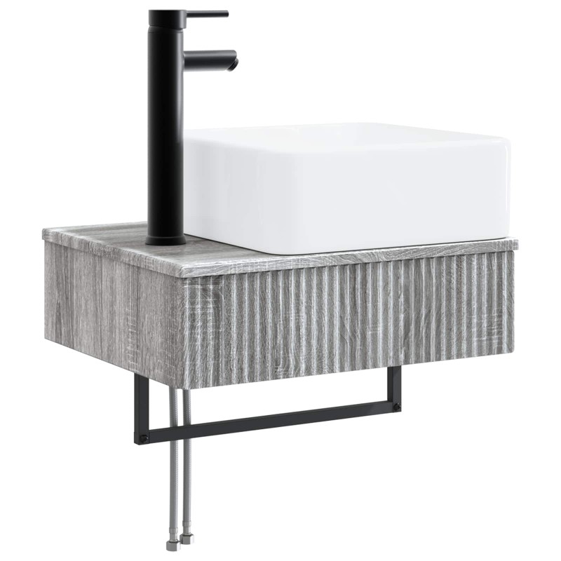 vidaXL Νιπτήρας Τοίχου Γκρι Sonoma 53 x 35 x 39 εκ Επεξεργασμένο Ξύλο