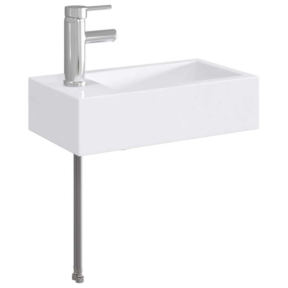 vidaXL Νιπτήρας μπάνιου με βρύση και αποχέτευση Χρωμέ