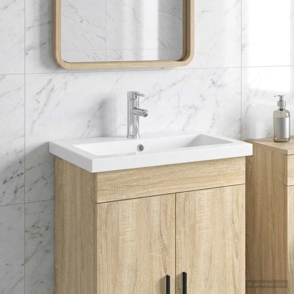 vidaXL Λεκάνη μπάνιου Χρωμέ 61 x 40 x 16,5 εκ. Μέταλλο
