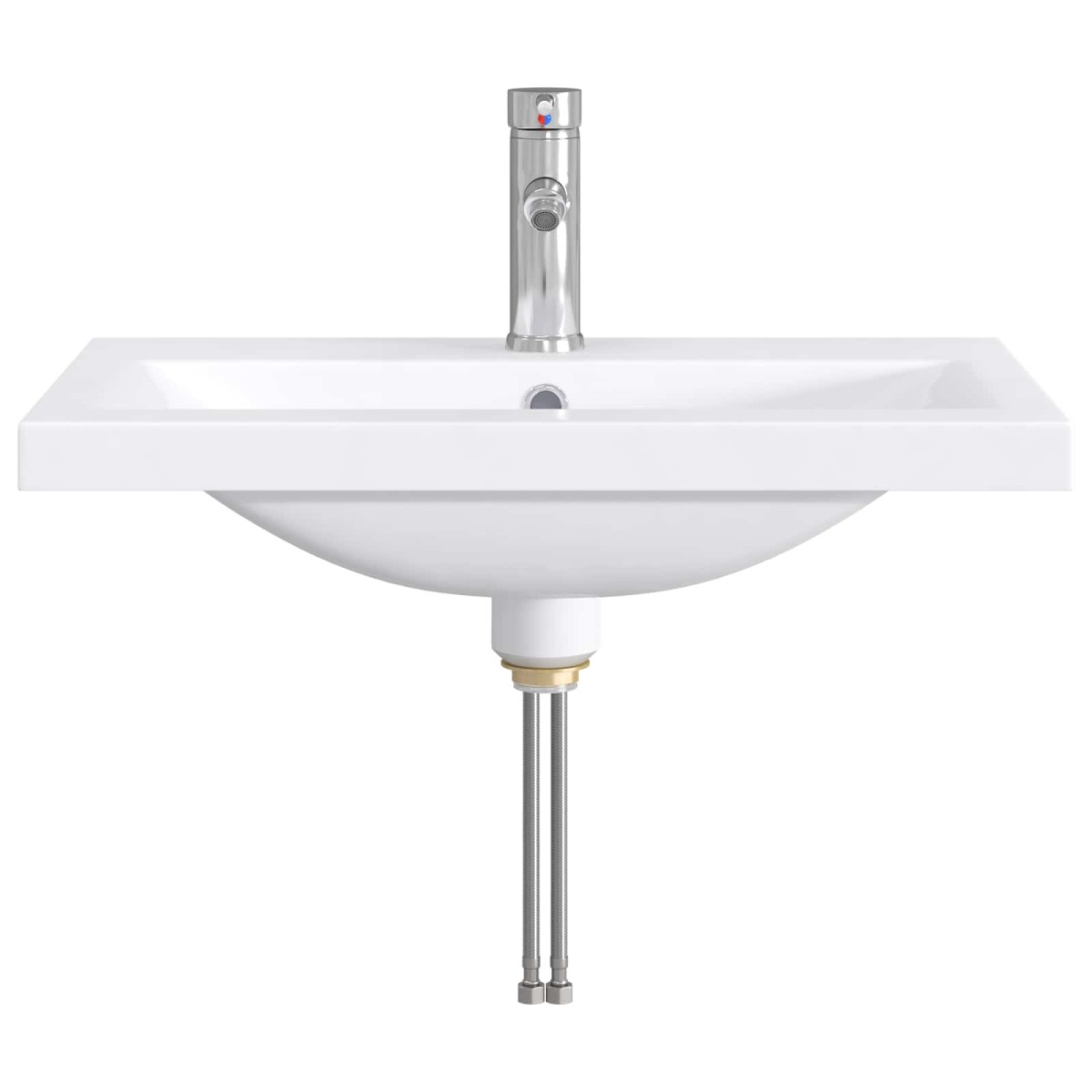 vidaXL Λεκάνη μπάνιου Χρωμέ 61 x 40 x 16,5 εκ. Μέταλλο