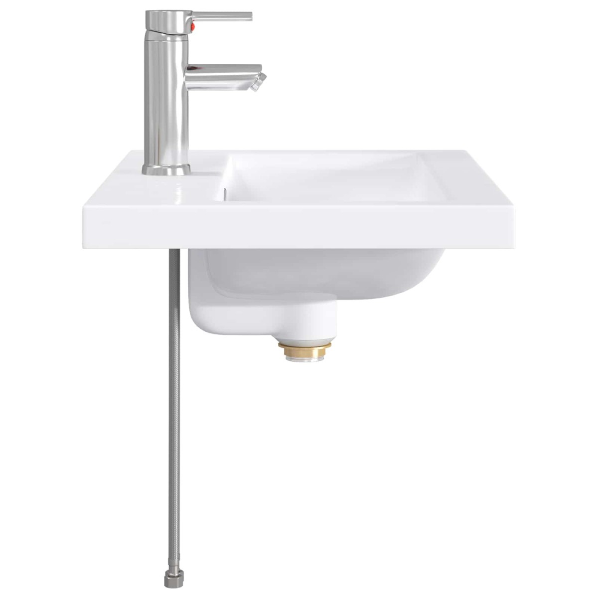 vidaXL Λεκάνη μπάνιου Χρωμέ 61 x 40 x 16,5 εκ. Μέταλλο