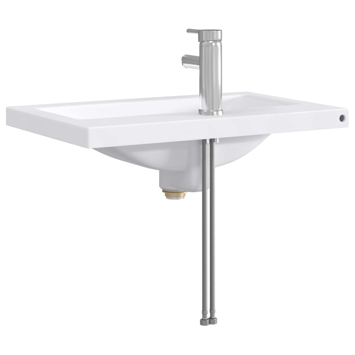 vidaXL Λεκάνη μπάνιου Χρωμέ 61 x 40 x 16,5 εκ. Μέταλλο