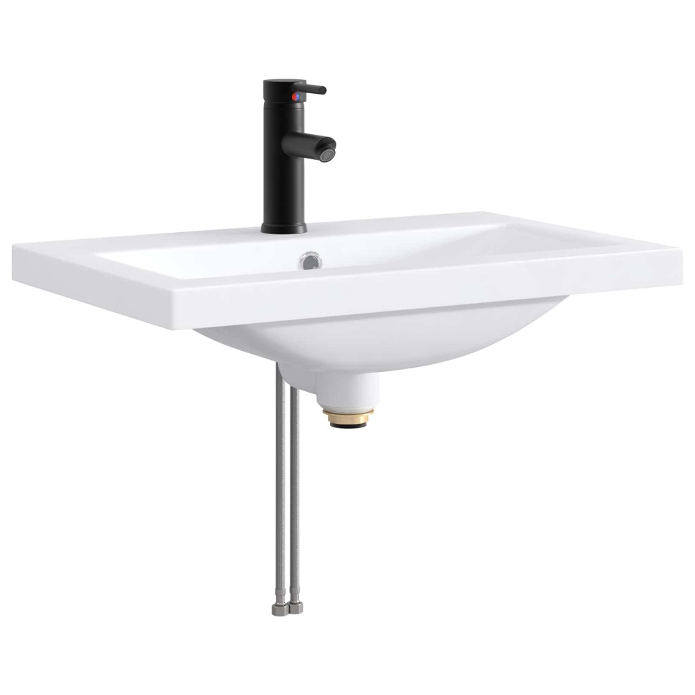 vidaXL Λεκάνη μπάνιου Ματ Μαύρο 61 x 40 x 16,5 εκ. Μέταλλο