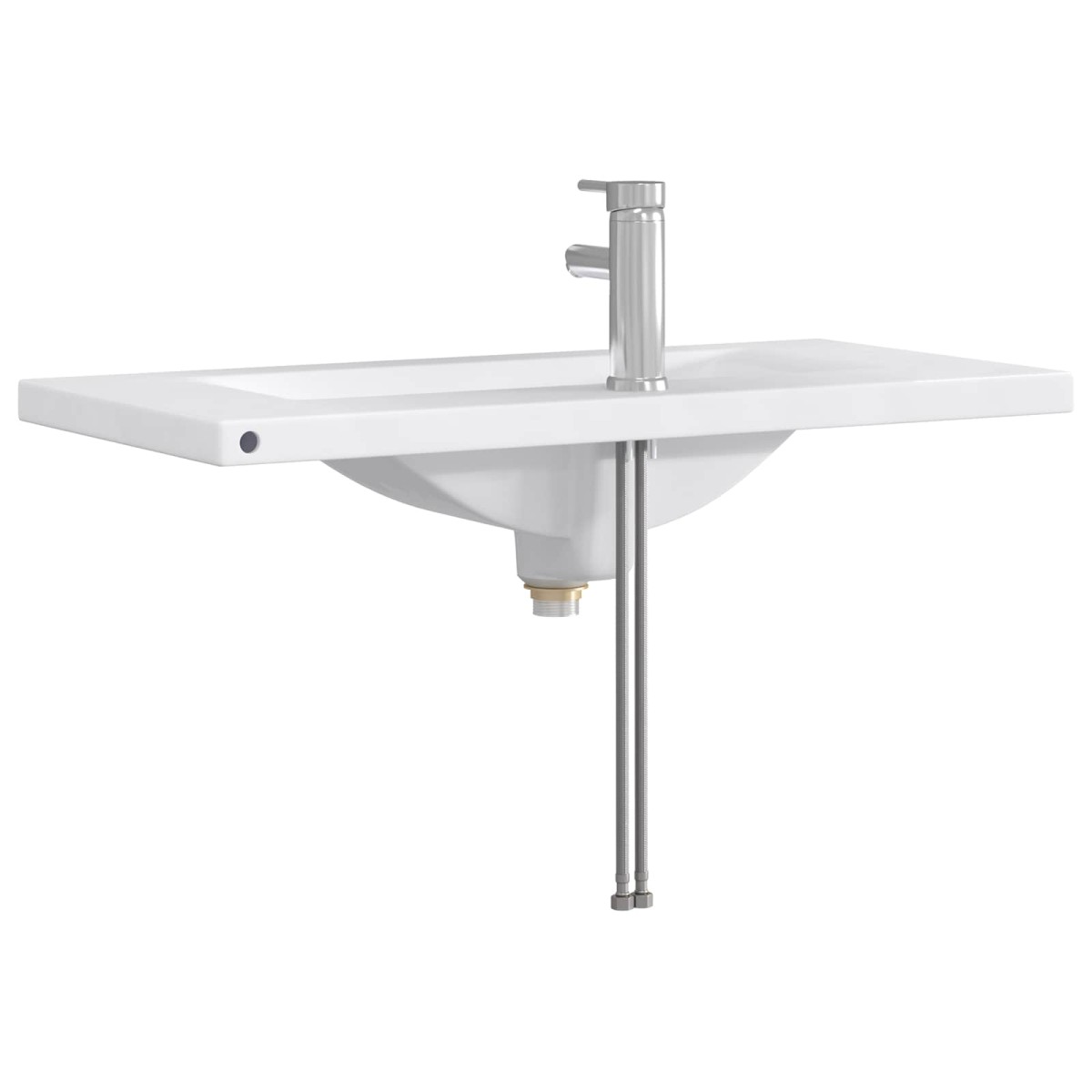 vidaXL Λεκάνη μπάνιου Χρωμέ 81 x 40 x 17,5 εκ. Μέταλλο