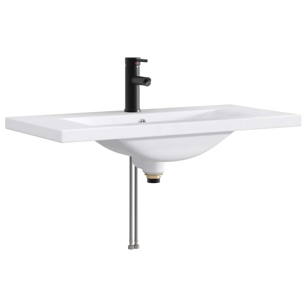 vidaXL Λεκάνη μπάνιου Ματ Μαύρο 81 x 40 x 17,5 εκ. Μέταλλο
