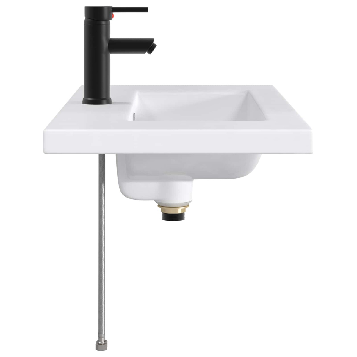 vidaXL Λεκάνη μπάνιου Ματ Μαύρο 81 x 40 x 17,5 εκ. Μέταλλο