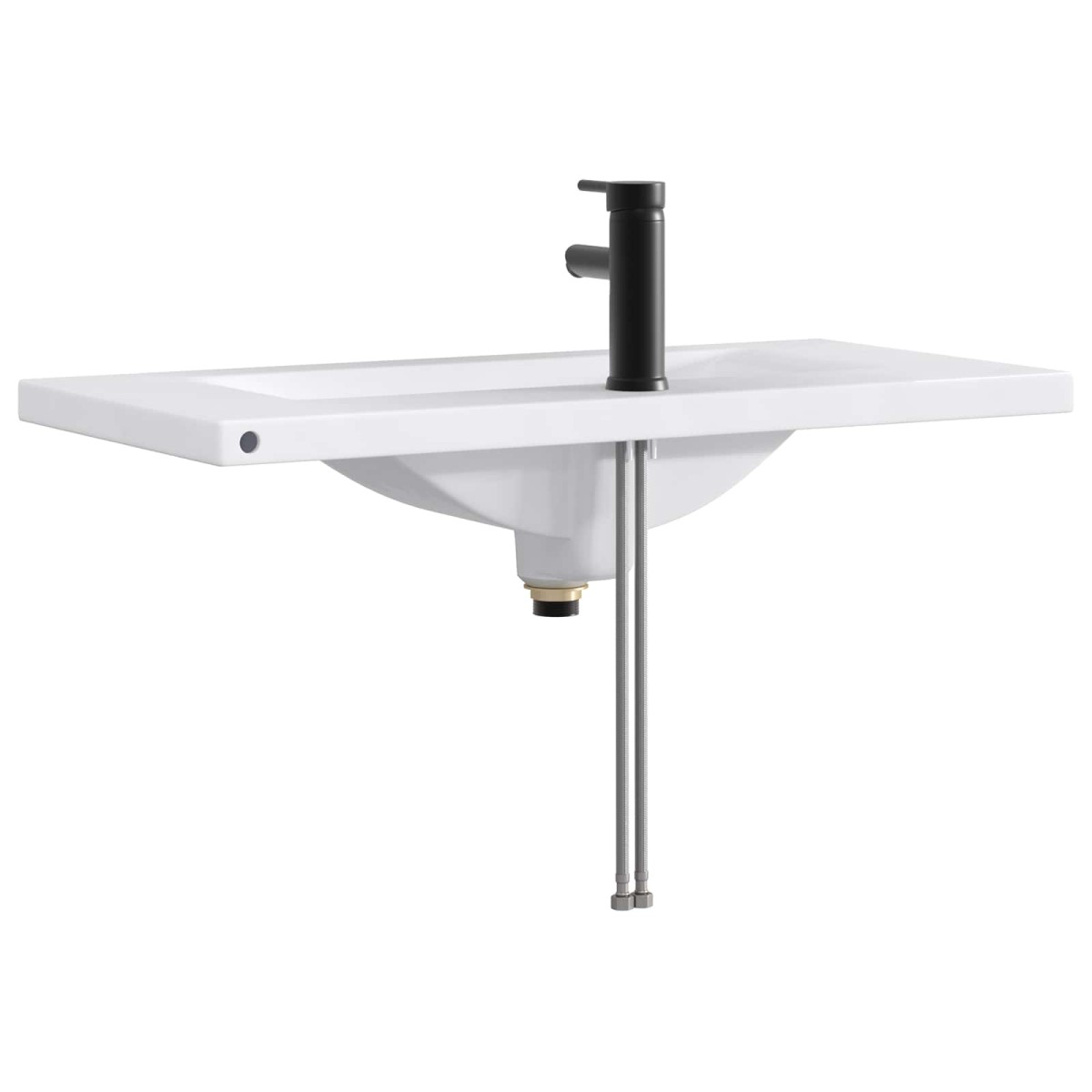 vidaXL Λεκάνη μπάνιου Ματ Μαύρο 81 x 40 x 17,5 εκ. Μέταλλο