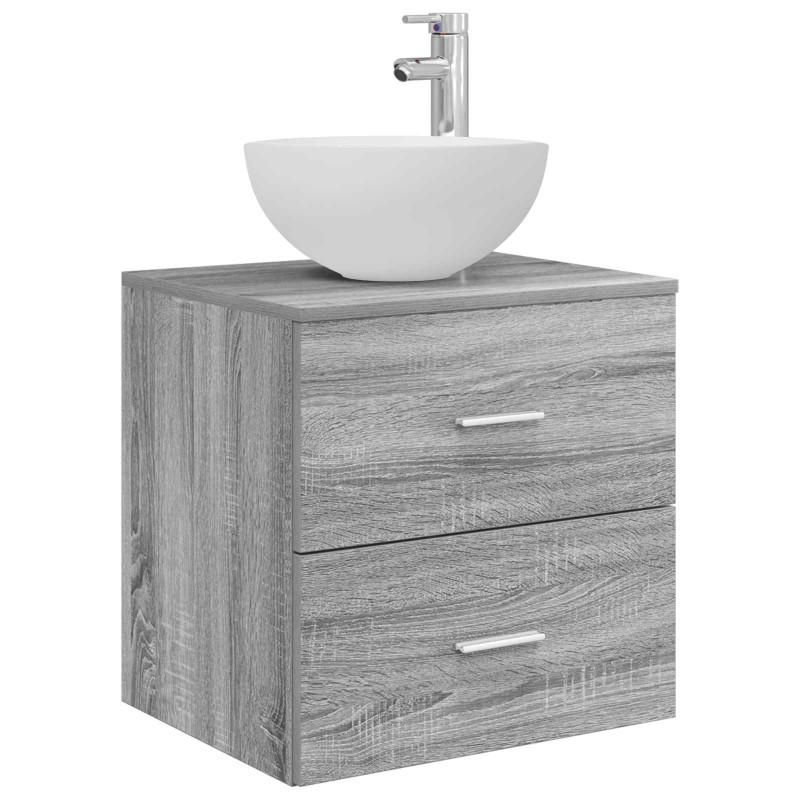 vidaXL Τοίχου Νιπτήρας Βανίτα Γκρι Sonoma 49,5 x 35 x 63 εκ