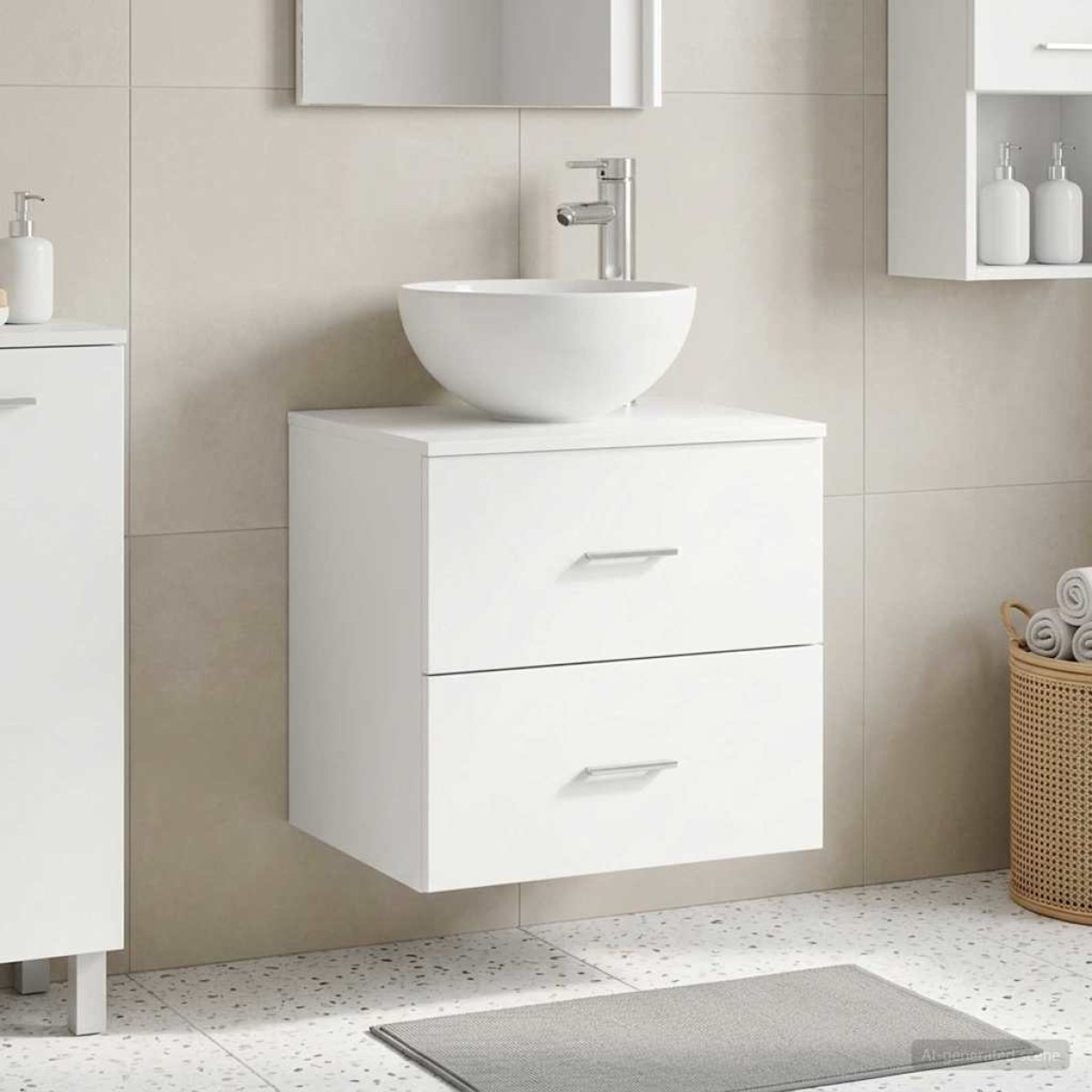 vidaXL Επιτοίχια Λεκάνη Έπιπλο Λευκό 49,5 x 41 x 64,5 εκ