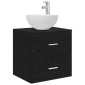 vidaXL Επιτοίχια Λεκάνη Έπιπλο Μαύρη Δρυς 49,5 x 41 x 64,5 εκ