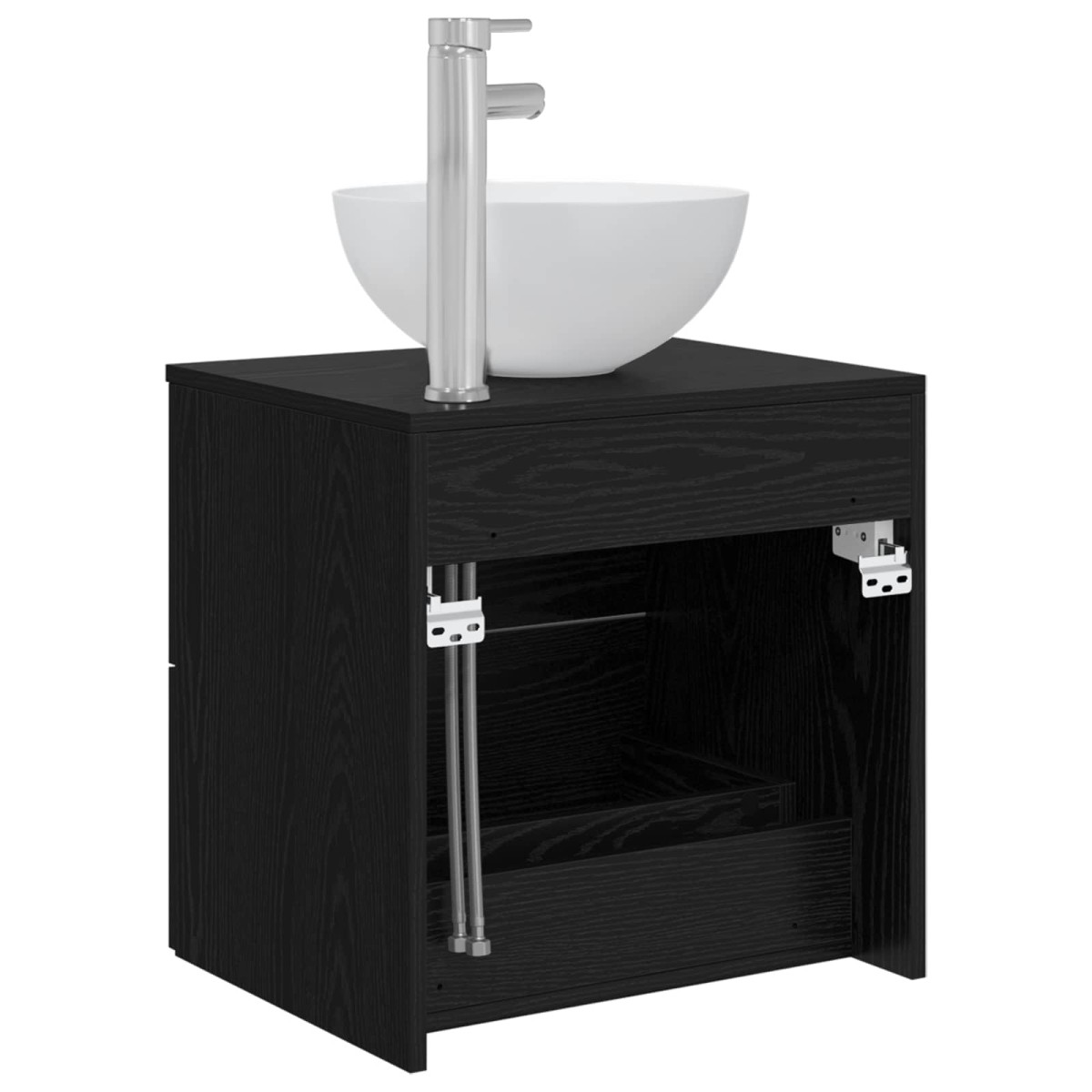 vidaXL Επιτοίχια Λεκάνη Έπιπλο Μαύρη Δρυς 49,5 x 41 x 64,5 εκ