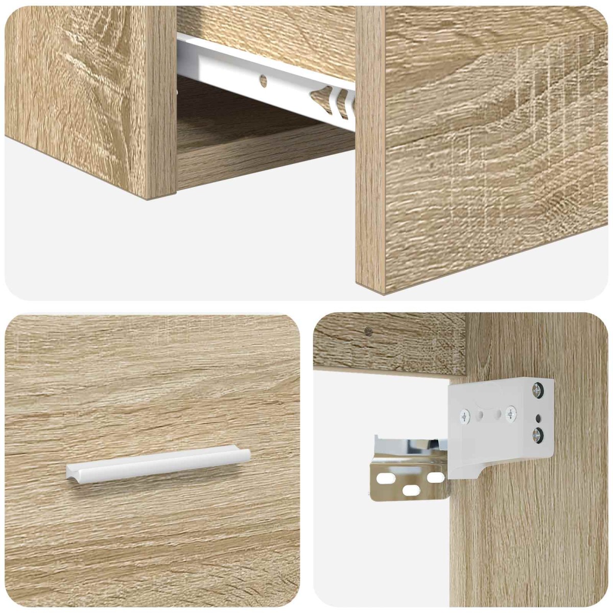 vidaXL Επιτοίχια Λεκάνη Έπιπλο Sonoma Δρυς 49,5 x 41 x 64,5 εκ