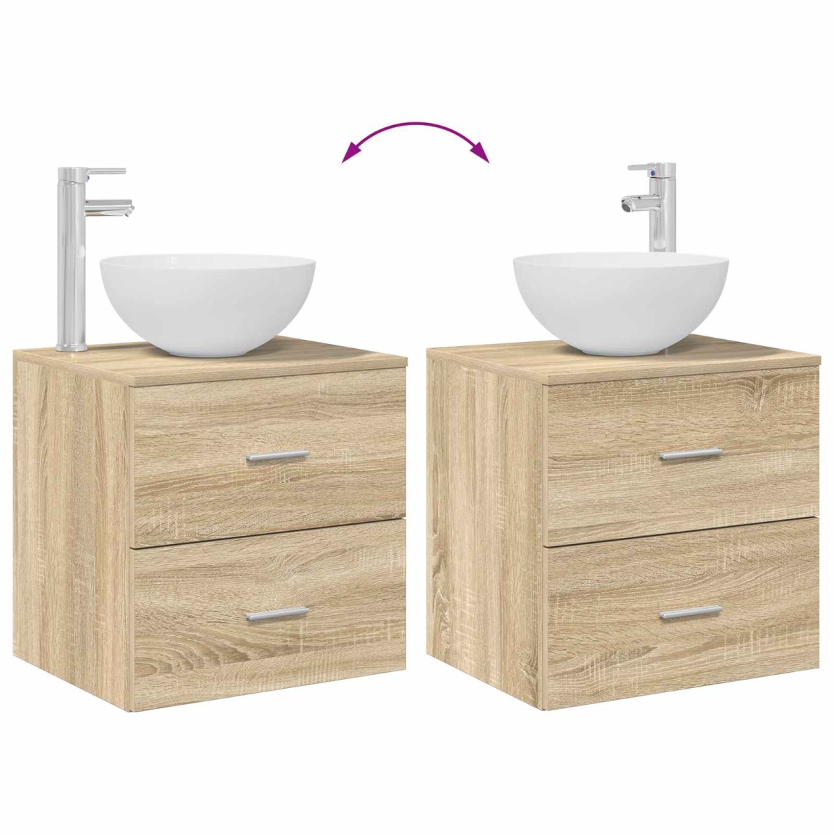 vidaXL Επιτοίχια Λεκάνη Έπιπλο Sonoma Δρυς 49,5 x 41 x 64,5 εκ