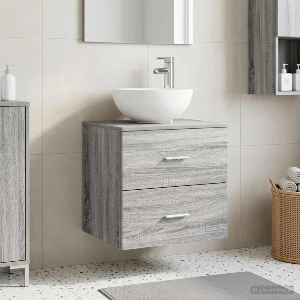 vidaXL Επιτοίχια Λεκάνη Έπιπλο Γκρι Sonoma 49,5 x 41 x 64,5 εκ