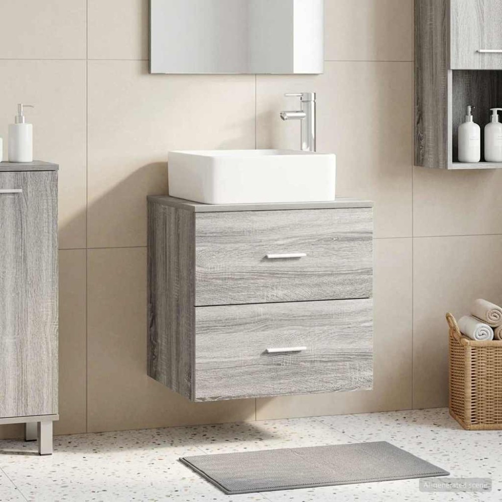 vidaXL Επιτοίχια Λεκάνη Έπιπλο Γκρι Sonoma 49,5 x 41 x 63 εκ