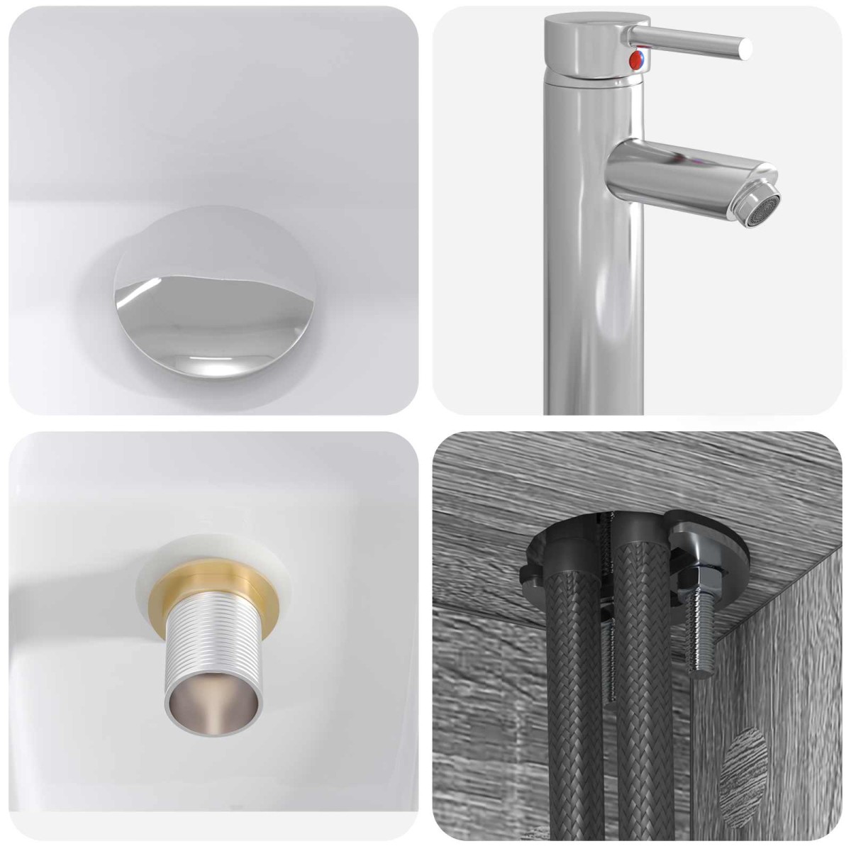 vidaXL Επιτοίχια Λεκάνη Έπιπλο Γκρι Sonoma 49,5 x 41 x 63 εκ