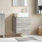 vidaXL Επιτοίχια Λεκάνη Έπιπλο Γκρι Sonoma 49,5 x 41 x 63 εκ