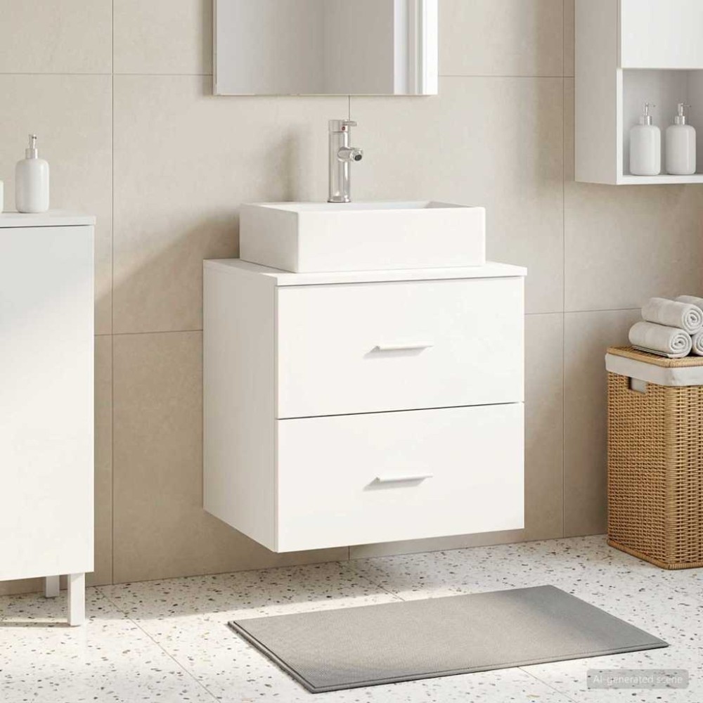 vidaXL Επιτοίχια Λεκάνη Έπιπλο Λευκό 49,5 x 41 x 62,5 εκ
