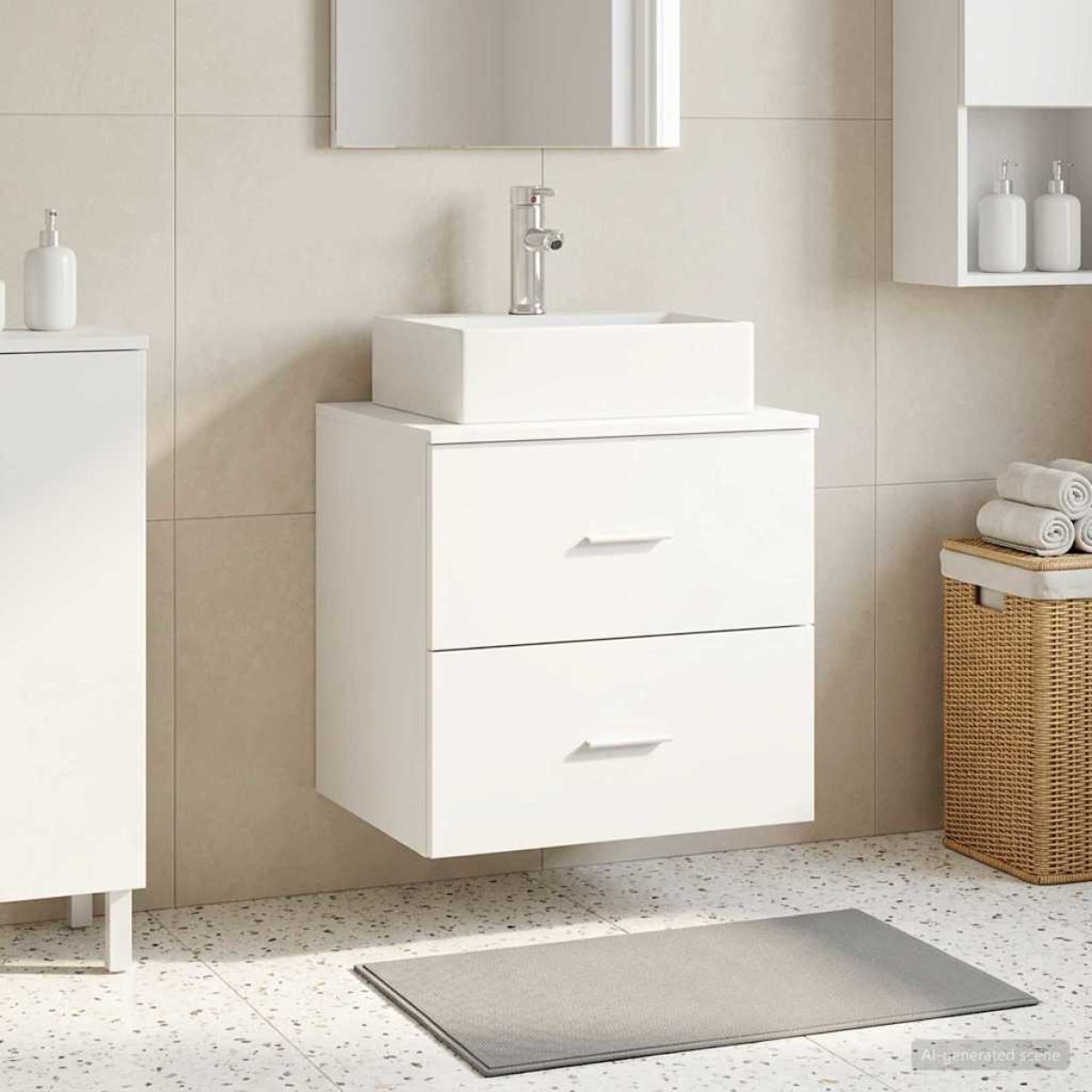 vidaXL Επιτοίχια Λεκάνη Έπιπλο Λευκό 49,5 x 41 x 62,5 εκ
